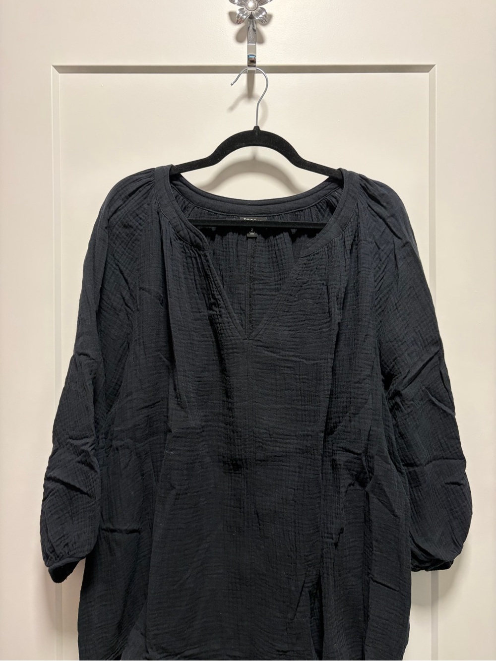 torrid Black Gauze v-neck Top